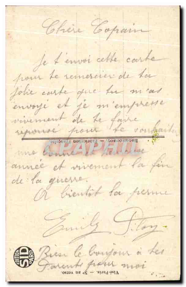 CPA Un Bonjour de Chatres Fantaisie Fleurs — Verso