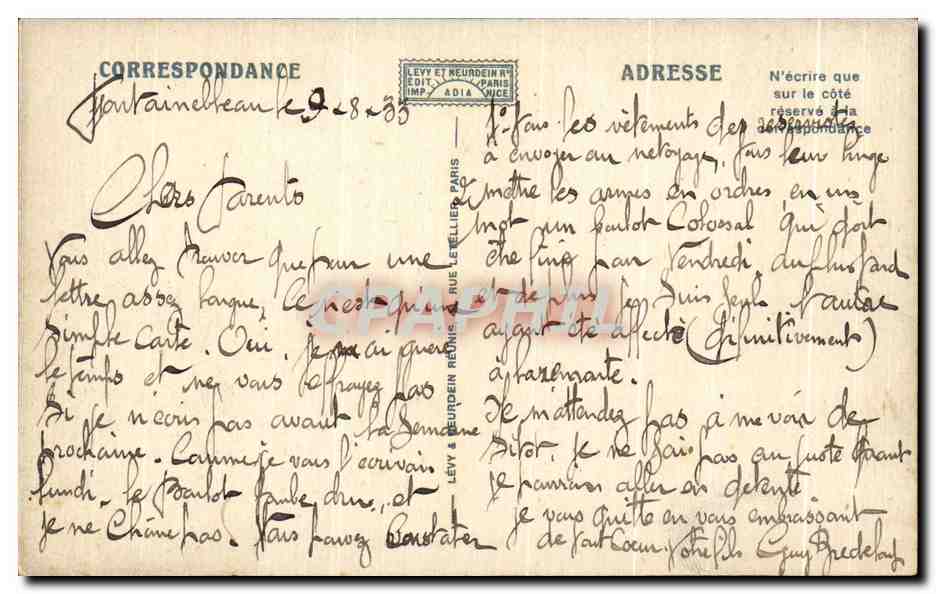 Forêt de Fontainebleau — La Grotte des Montussiennes — LL. n°181 — Reverso