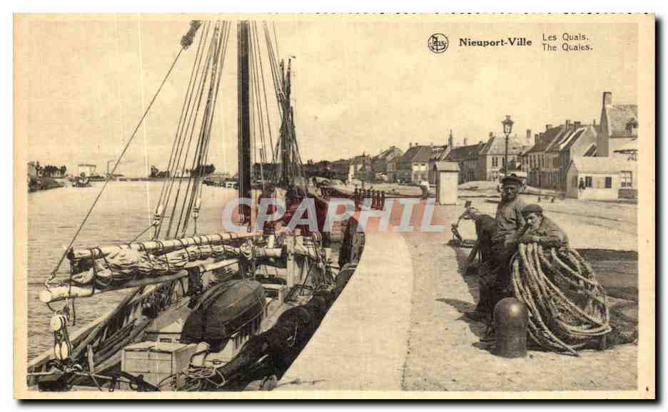 CPA Nieuport Ville Les Quais Pecheurs Bateau
