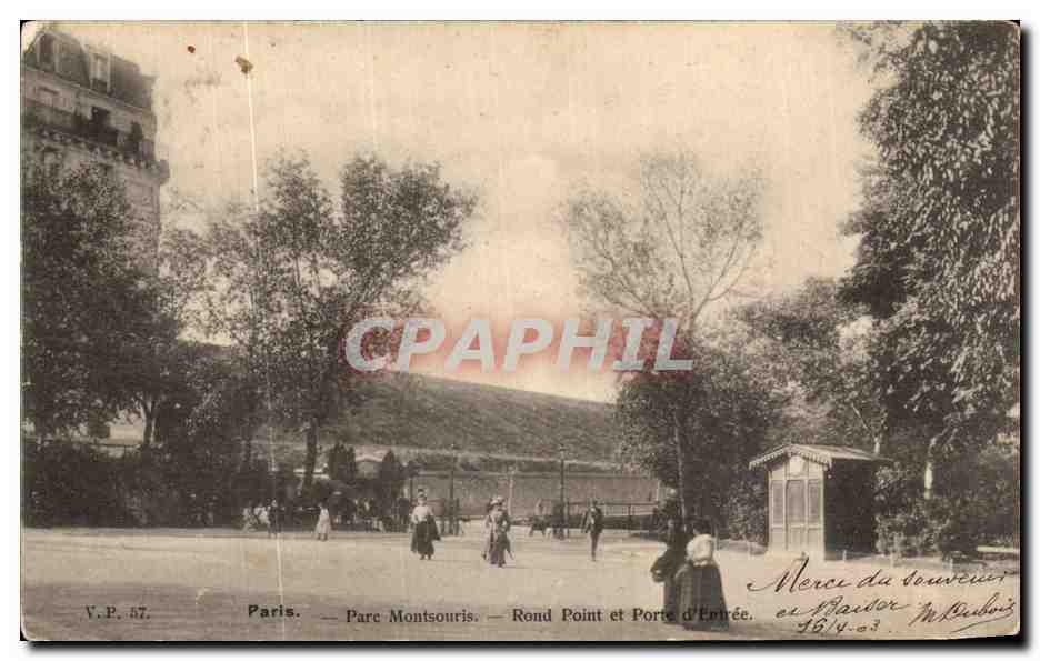 CPA Paris Parc Montsouris Rond Point et Porte d'Entree