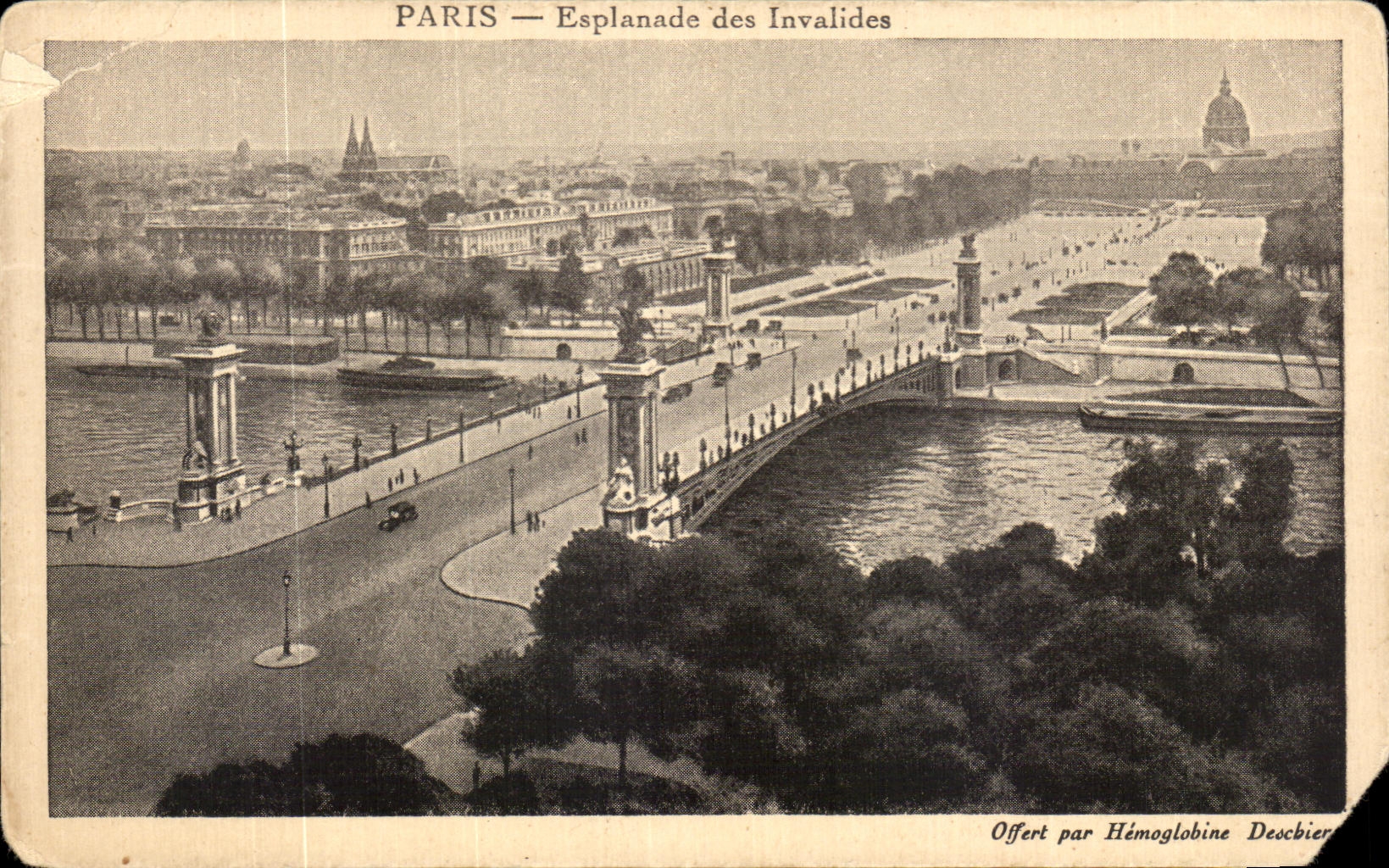 CPA Paris Esplanade des Invalides Publicite Anemie Sirop des chiens 