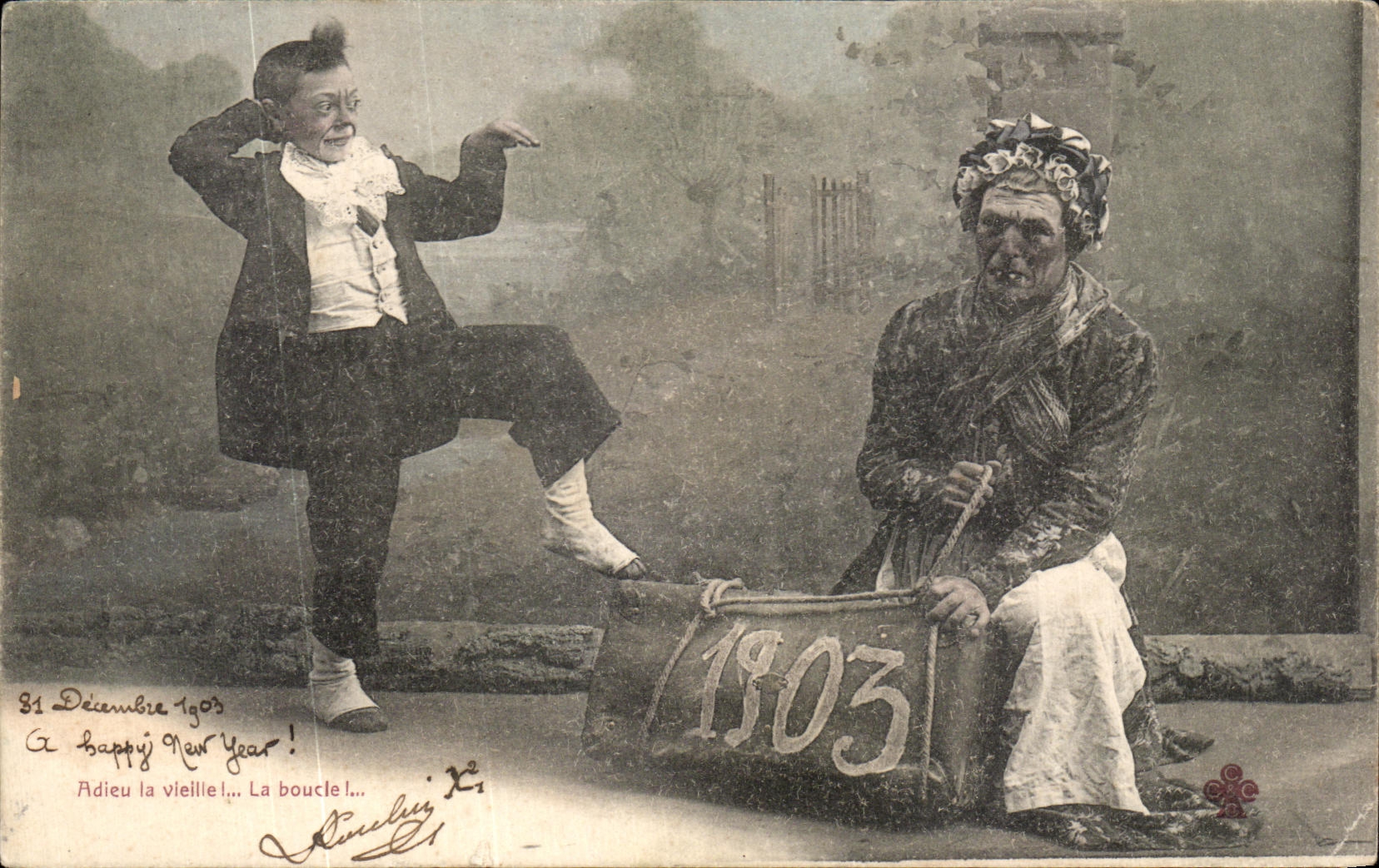 CPA Adieu la viellie La boucle 1903 Monstre