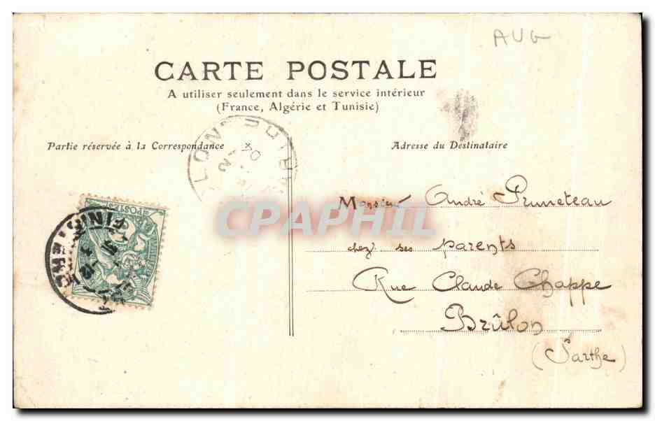 CPA Adieu la viellie La boucle 1903 Monstre — Rückseite