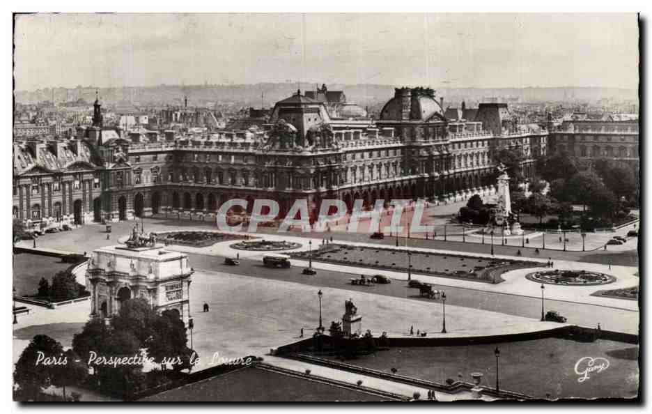 CPA Paris Perspective of the Louvre Museum