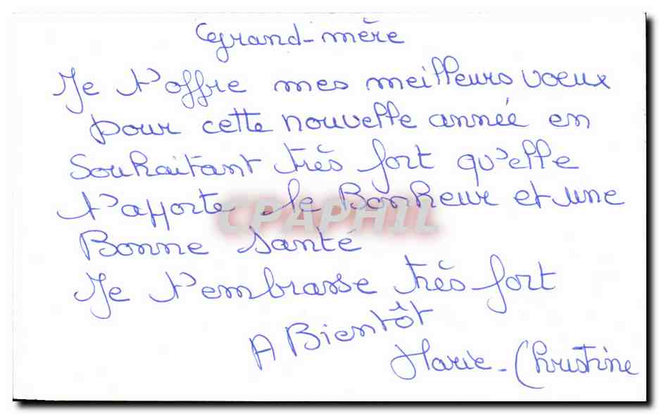 CPSM Fantaisie Meilleurs Voeux — Rückseite