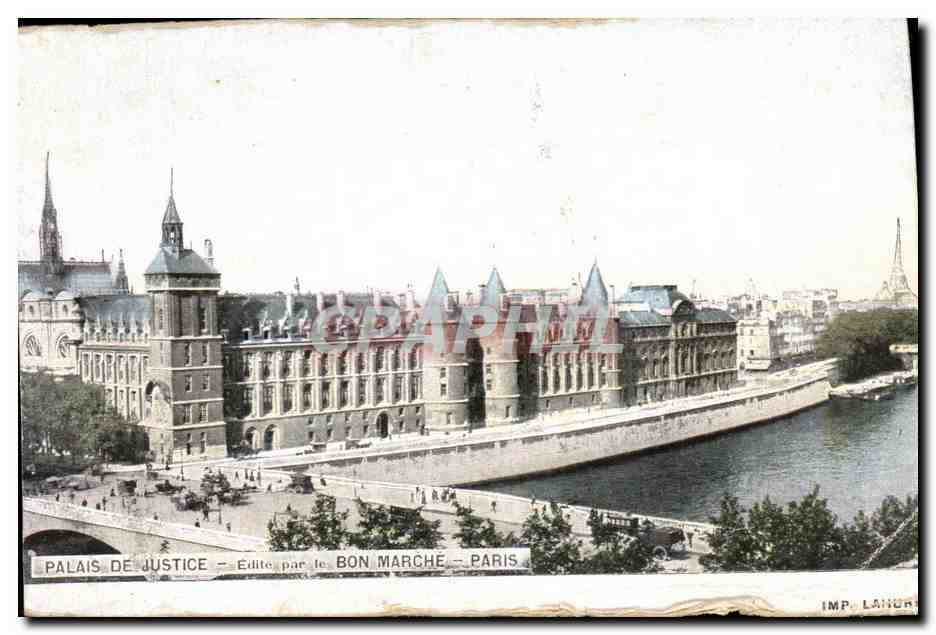Palacio de Justicia — París — Editado por Le Bon Marché — Imp. Langer