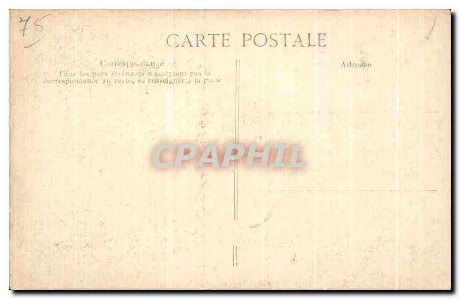 CPA Crue De la Seine Paris La chambre des Deputes Inondations 1910 — Rückseite