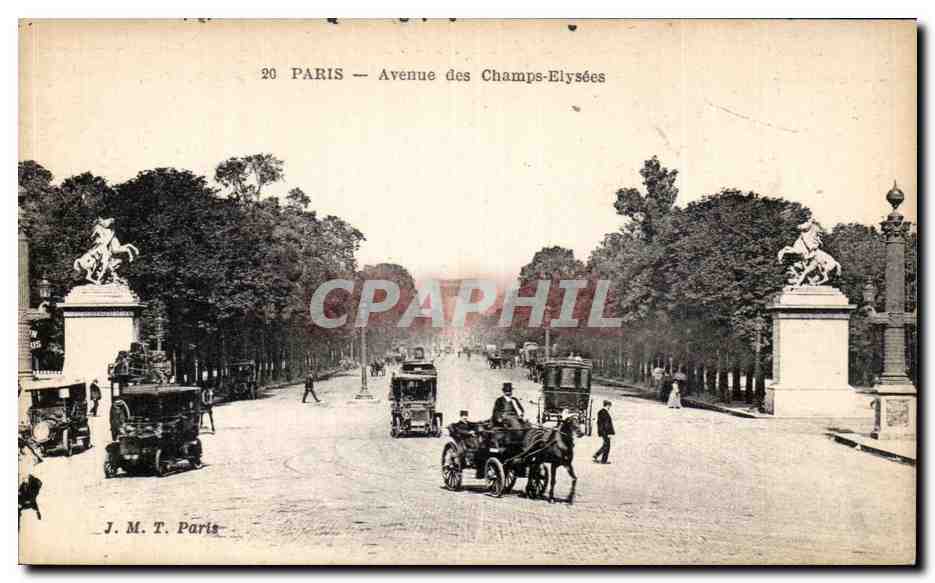 CPA Paris Avenue des Champs Elysees Arc de Triomphe 