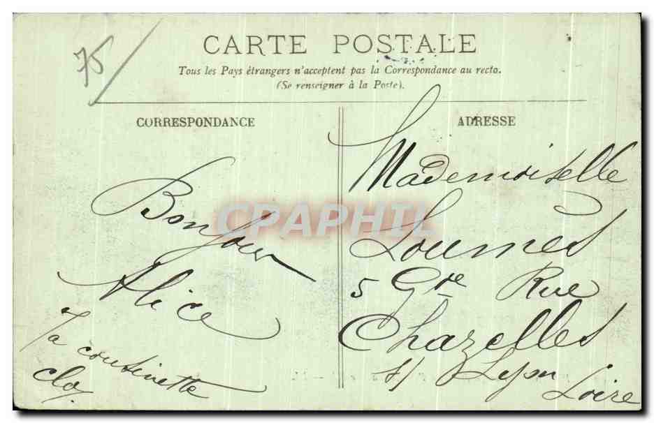 CPA Paris Vue generale du pont Peniche  — Rückseite