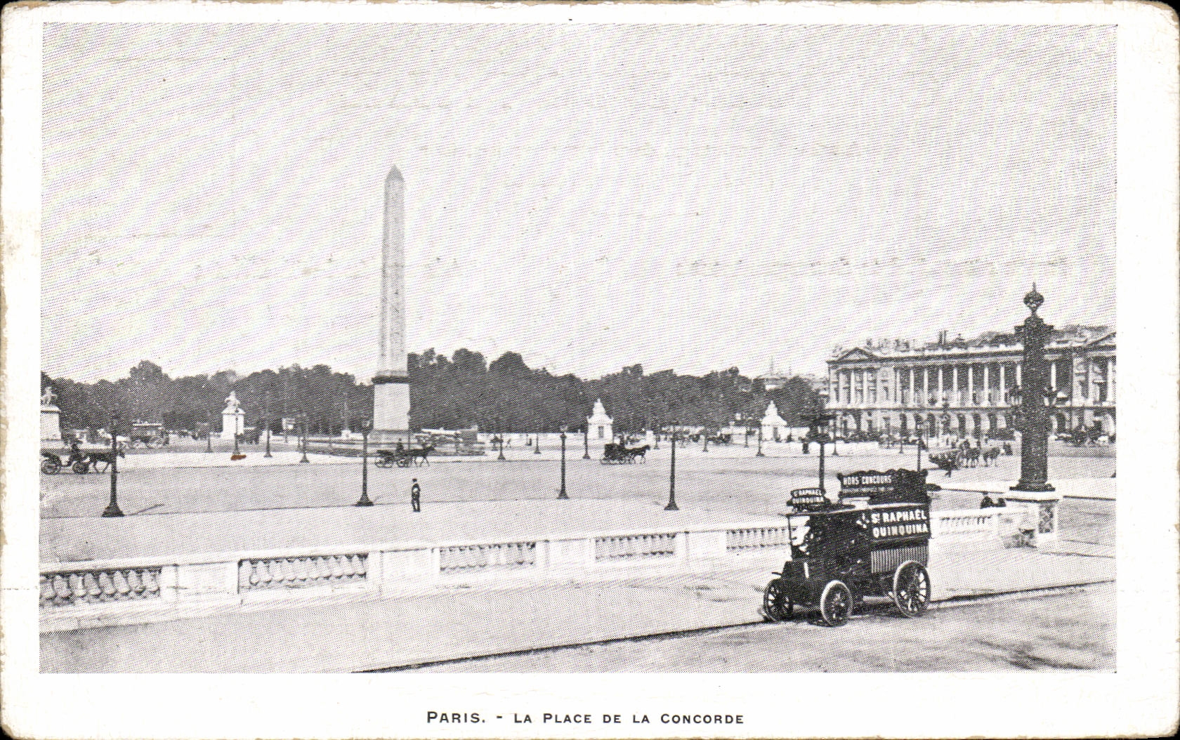 CPA Paris La Place De la Concorde Automobile Publicite Raphael Quinquina 