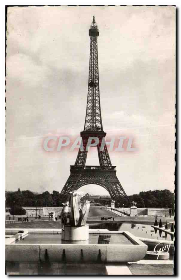 La tour Eiffel — vue des jardins du Trocadéro — André Leconte, n°3.077