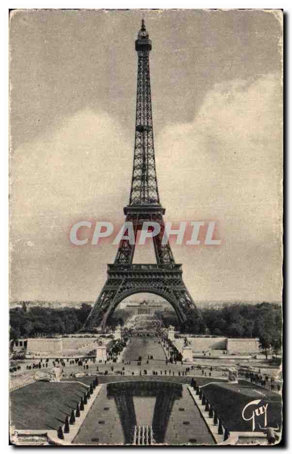 La Tour Eiffel — vue prise des Jardins du Palais de Chaillot — Éditions A. Leconte, Paris
