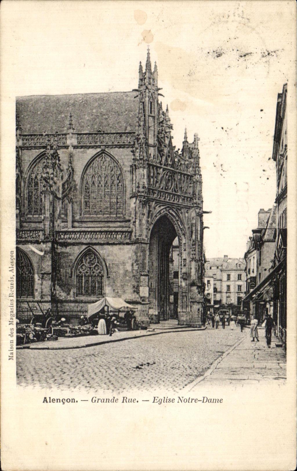 CPA Alencon Grand Rue Eglise Notre Dame