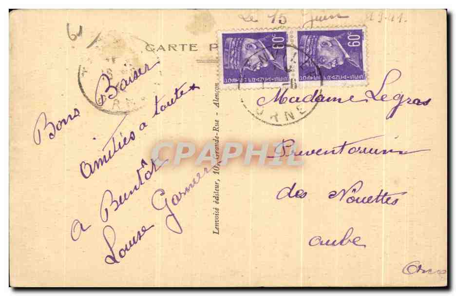 CPA Alencon Hotel de la Prefecture de Style Louis Ancienne interdance de la generalate — Rückseite