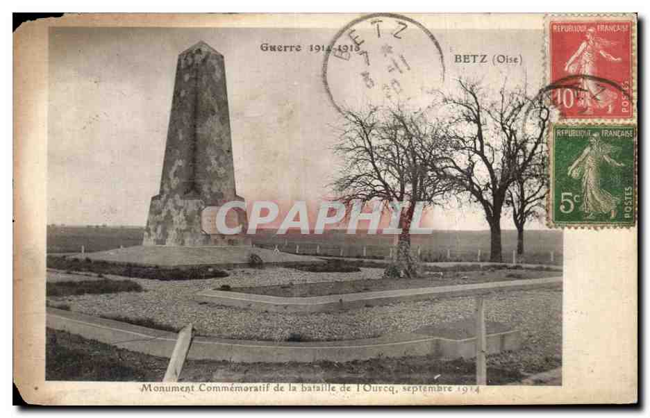 CPA Betz Monument commemoratif de la bataille de l'Ourcq 1914