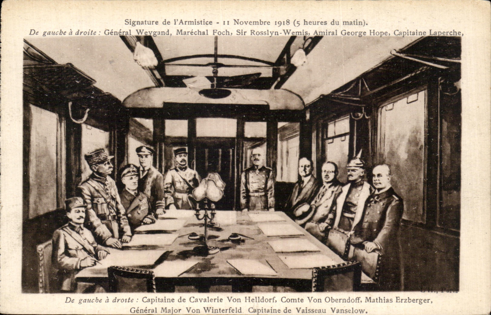 Signature de l'Armistice - 11 Novembre 1918 (5 heures du matin) — A. L'Hoste, Rue Lareste - Paris