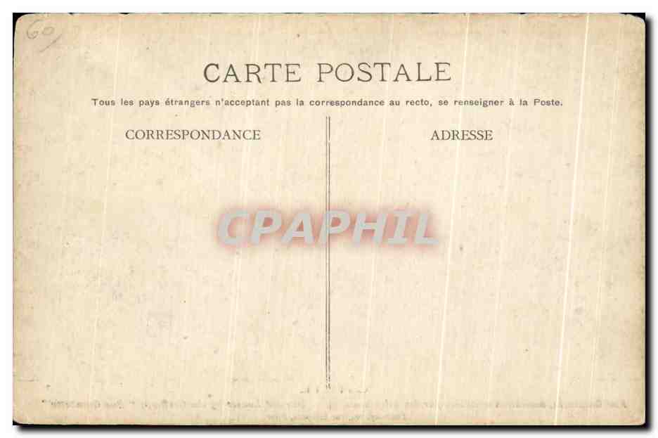 CPA Creil Rue Gambella Maisons incendiees par les Allemands — Verso