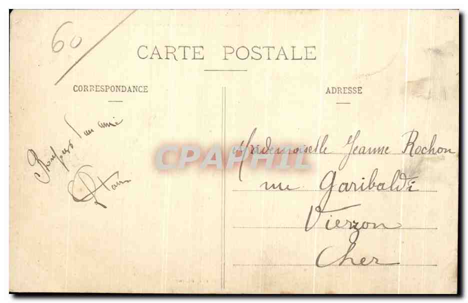 Creil (Oise) — Vue de la Collégiale et du Château avant sa démolition — Chalbrètte, éditeur — Verso