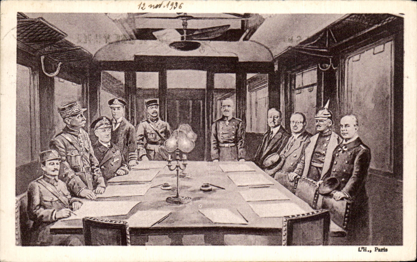 CPA Compiegne Signature de l'armistice 1918 Militaria