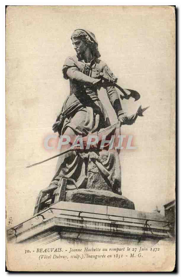 Jeanne Hachette à Beauvais — statue de Vital Dubray, inaugurée en 1851 — M. G.