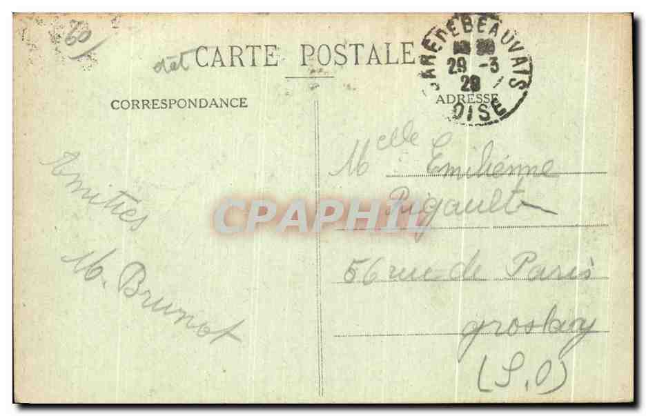 CPA Beauvais La Rue de la Manufacture — Rückseite