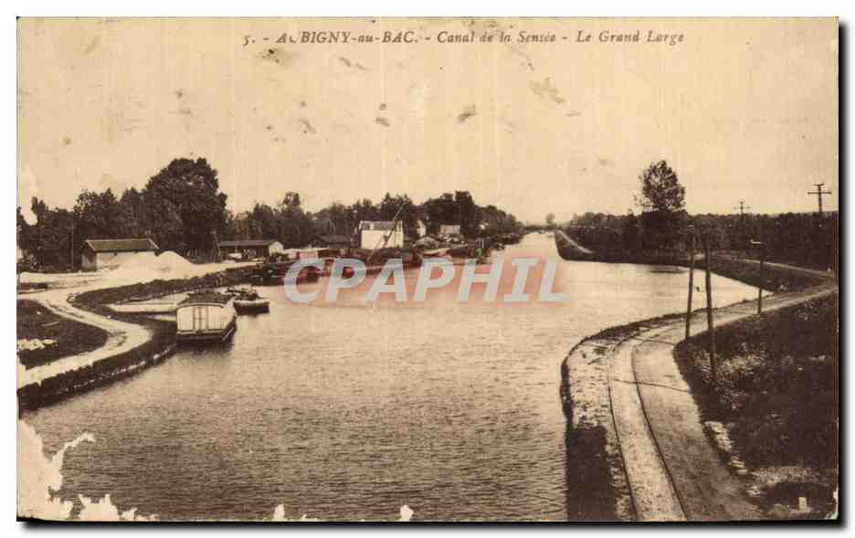CPA Aubigny au Bac Canal de la Sensee Le Grand Large