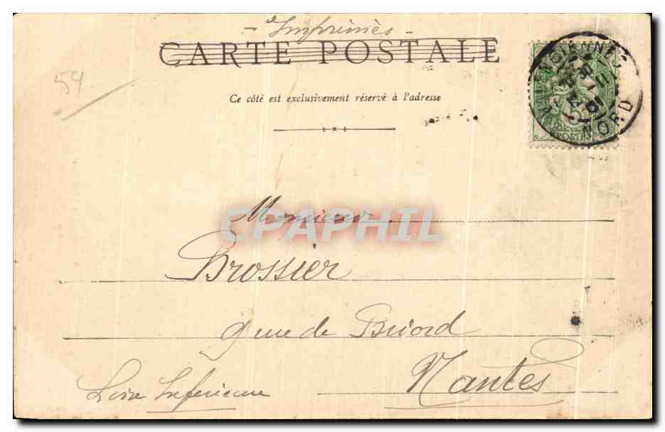 Valenciennes, the Watteau Monument — publisher P. et G. Gard, no. 150 — Back