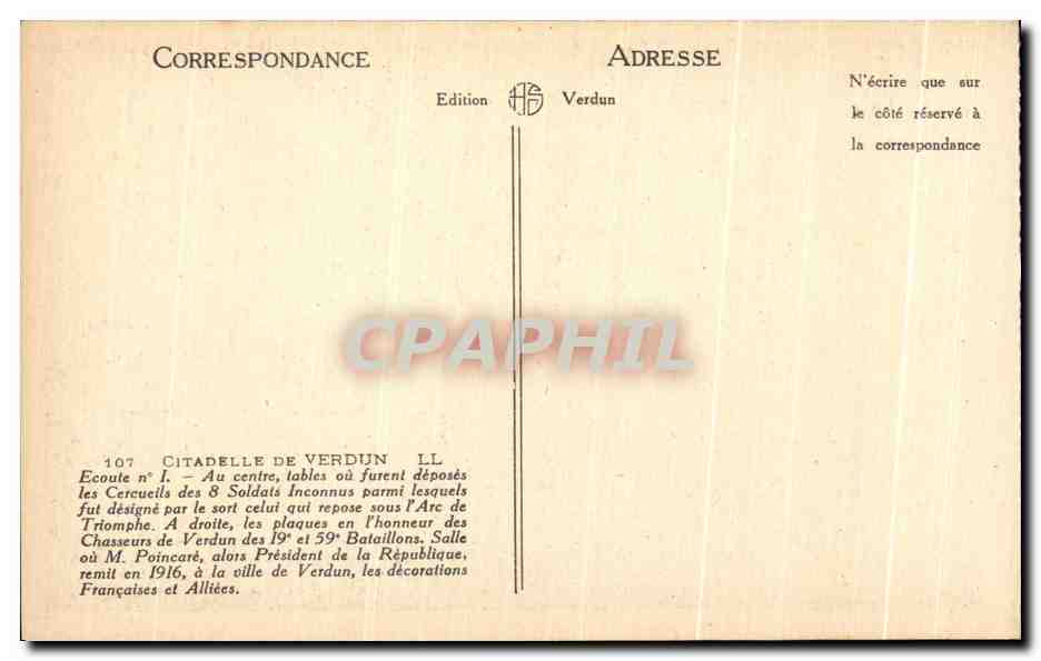 Zitadelle von Verdun — Écoute n°1 — Edition Verdun — Rückseite