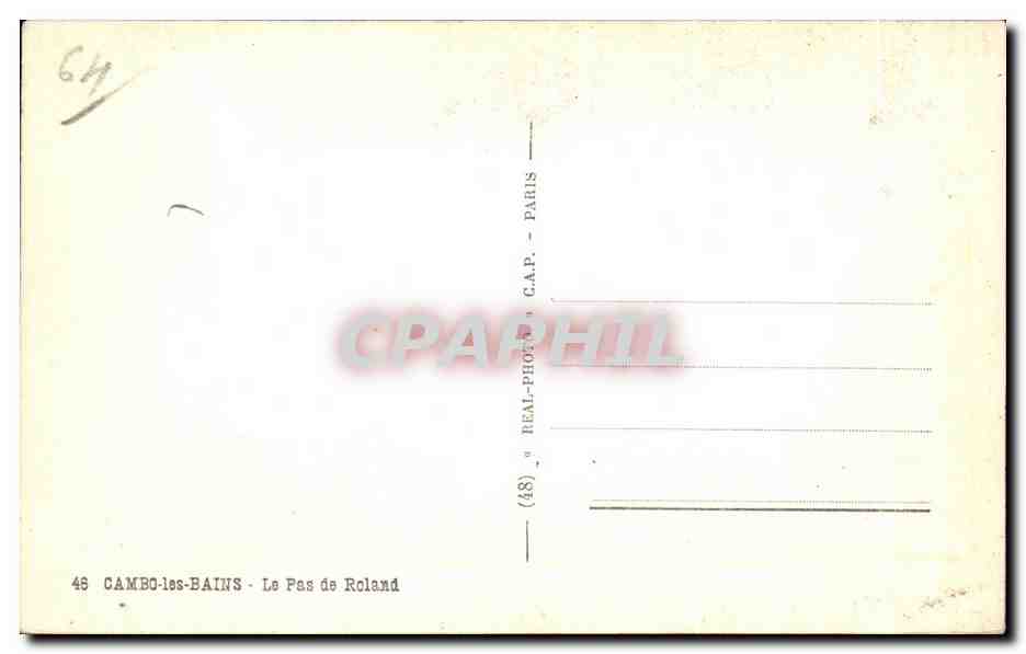 Le Pas de Roland — Cambo-les-Bains — C.A.P. — Paris — Achterkant