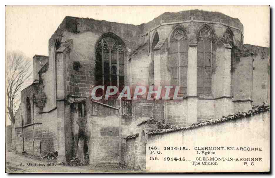 CPA Clermont en Argonne L'Eglise Clermont en Argonne Militaria
