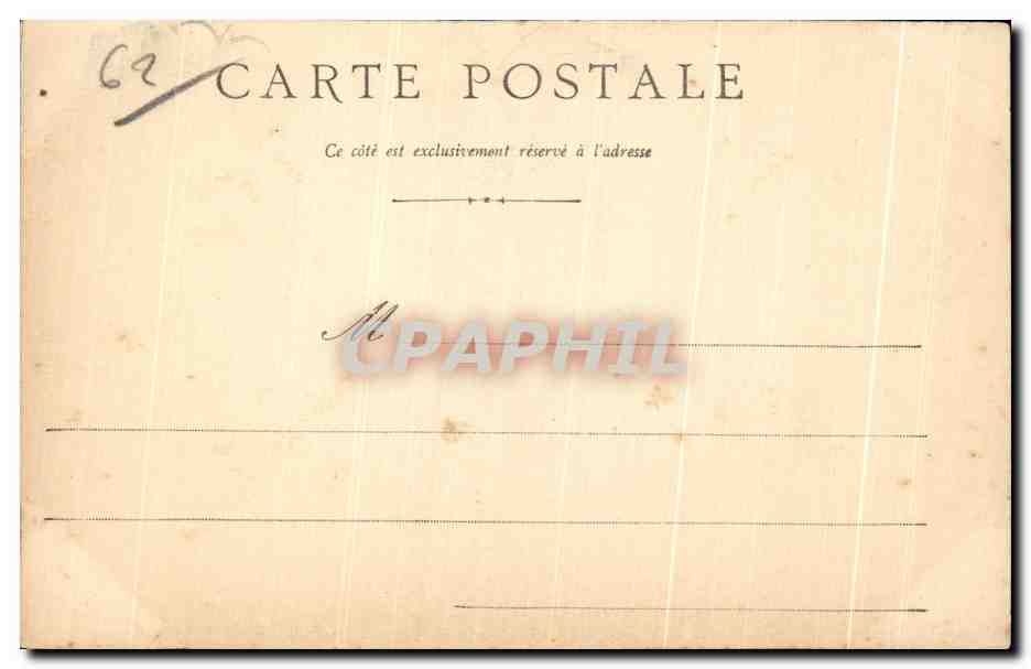 CPA Calais Monument Gavel Mareschal Pecheur Peche Metier  — Rückseite
