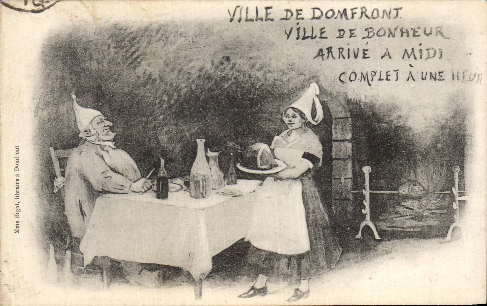 CPA Ville De Domfront Ville De Bonheur Arrive A Midi Complet a Une Heur