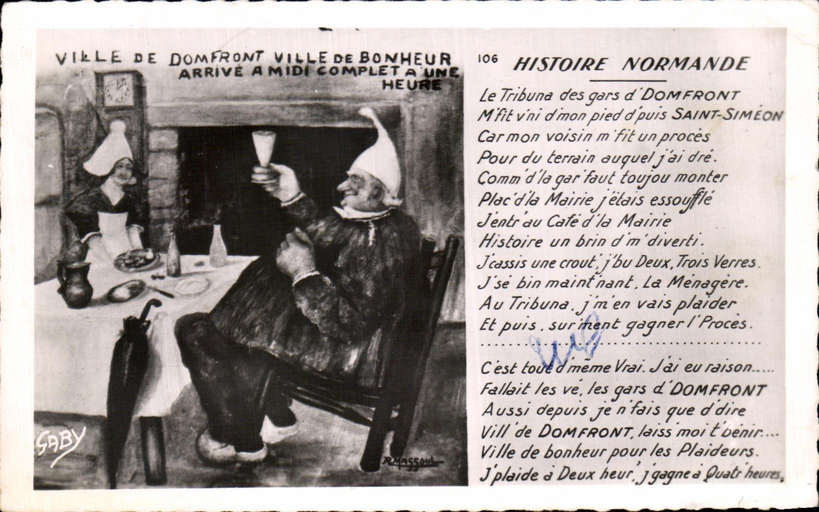 CPA Ville de Domfront Ville de Bonheur Arrive a Midi Complet a Une Heure