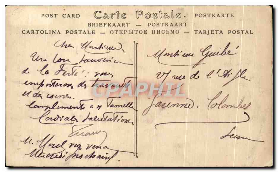 CPA La Ferte Mace L'Hotel de Ville — Rückseite
