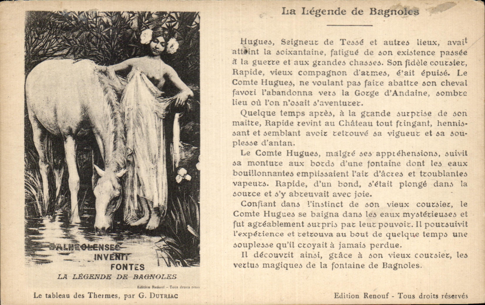 La Légende de Bagnoles — Édition Renouf — n° 961