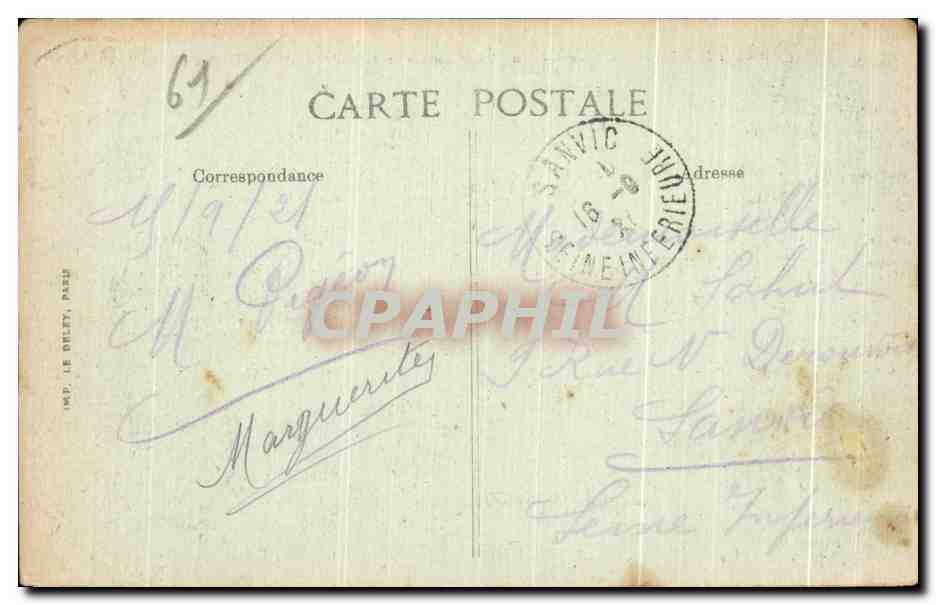 CPA Bagnoles de L'Orne Vue Generale sur le grand Hotel et l'Hotel de Part — Rückseite