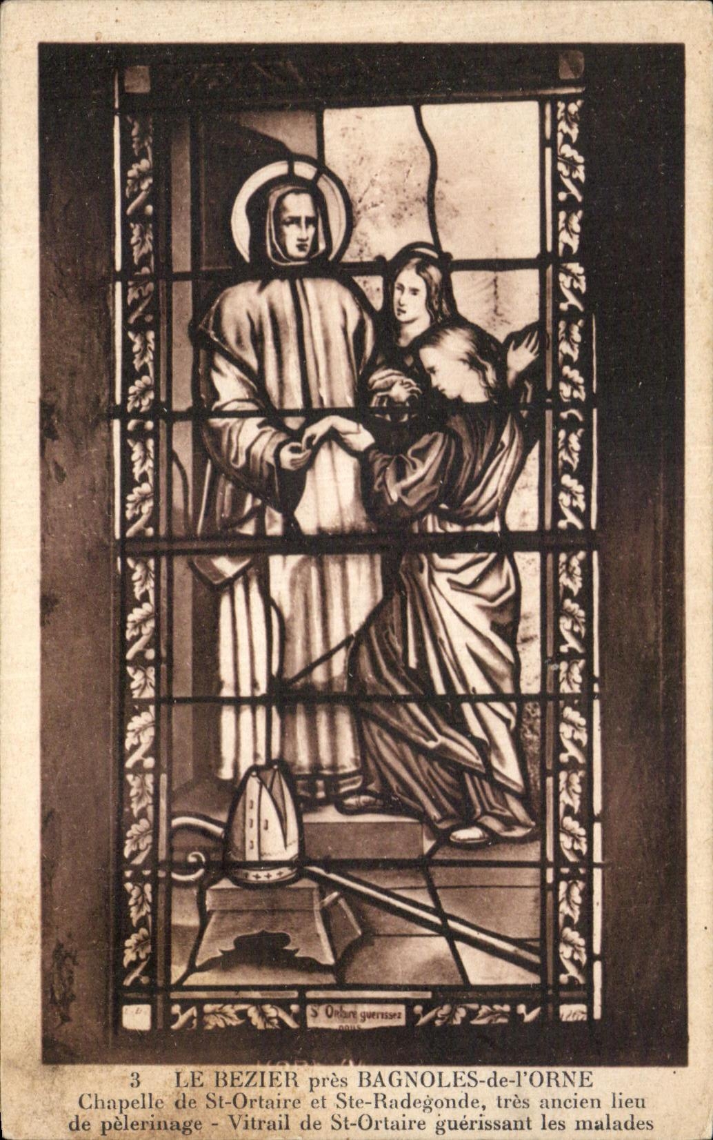 Cappella di San Ortaire e Santa Radegonda — Vetrata della guarigione — Editore S. Ordon guerrières