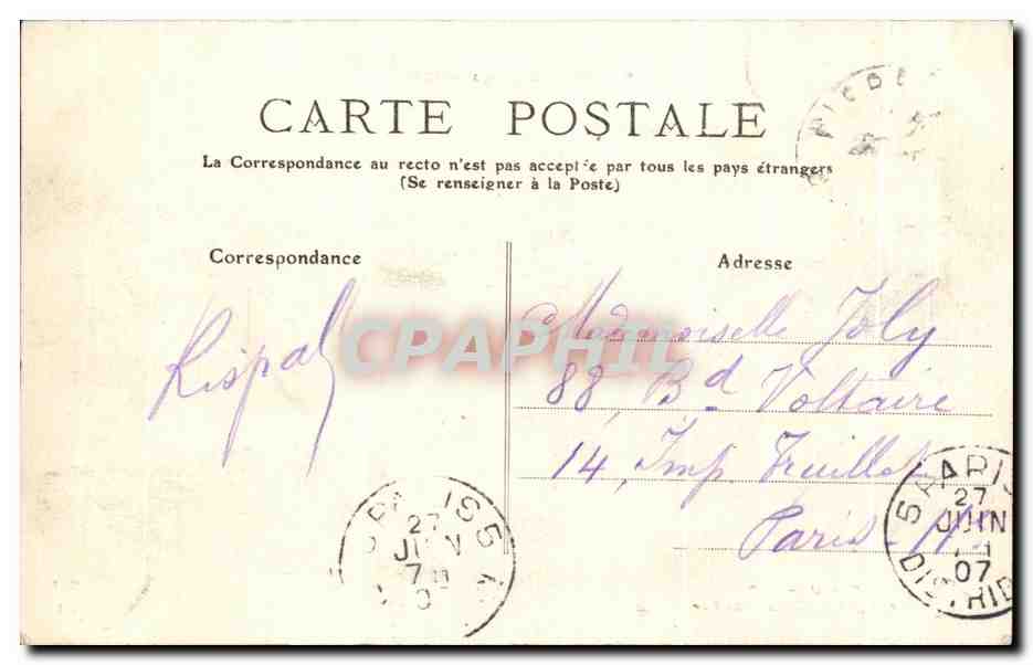 CPA Le Lioran sous La Neige cantal La Ligne du Chemin de Fer — Verso
