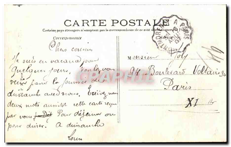 Montmorency — Cèdre du Jardin de Ville — Éditeur non identifié — Verso