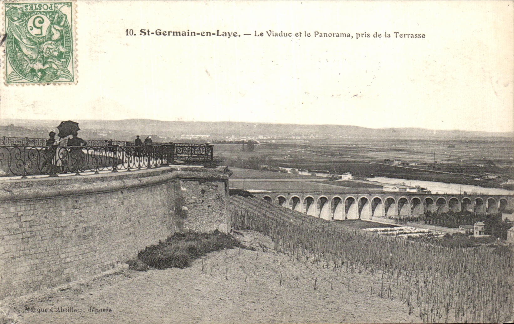 St-Germain-en-Laye — Le Viaduc et le Panorama, pris de la Terrasse — Marque à Abellie, déposée
