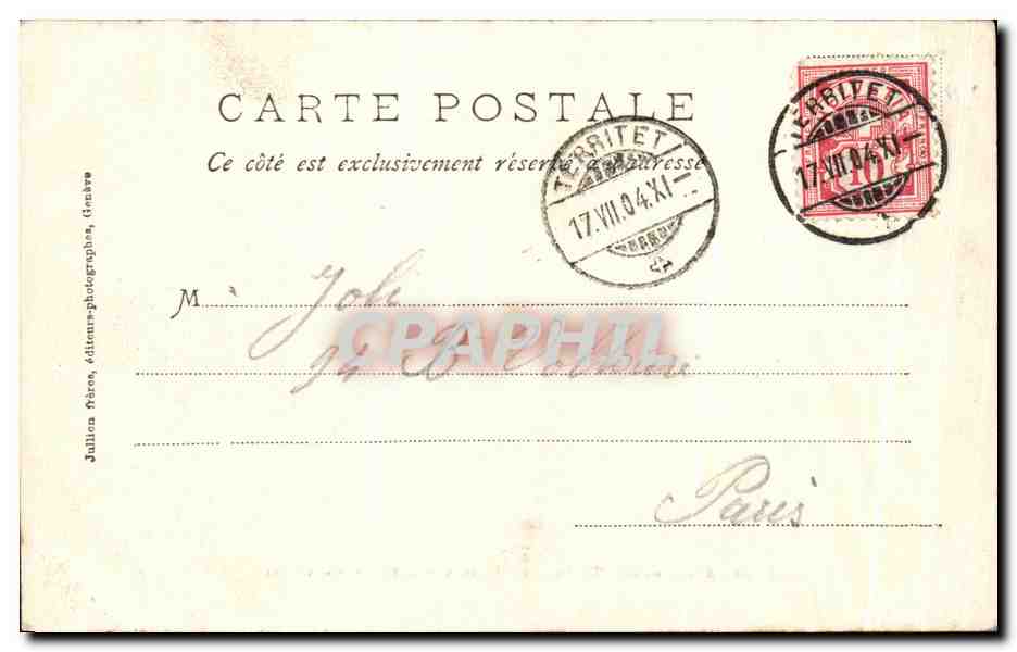CPA Sommet des Rochers de Naye et les Alpes Bernoises suisse — Rückseite