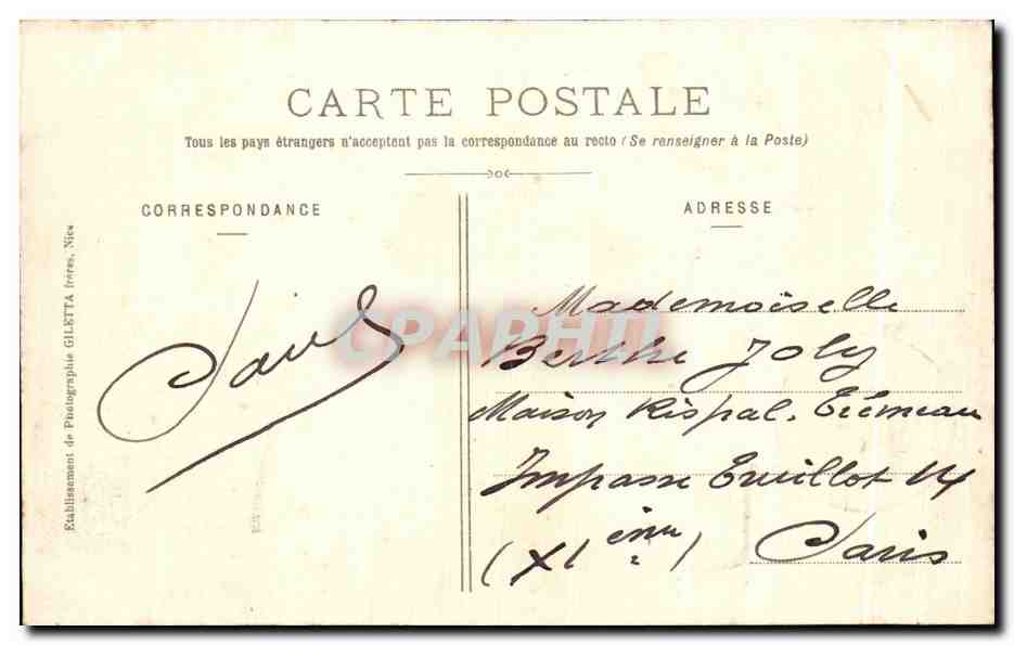 CPA Aix Les Bains Lac du Bourget et Dent du Chat Grand Port Bateau — Verso