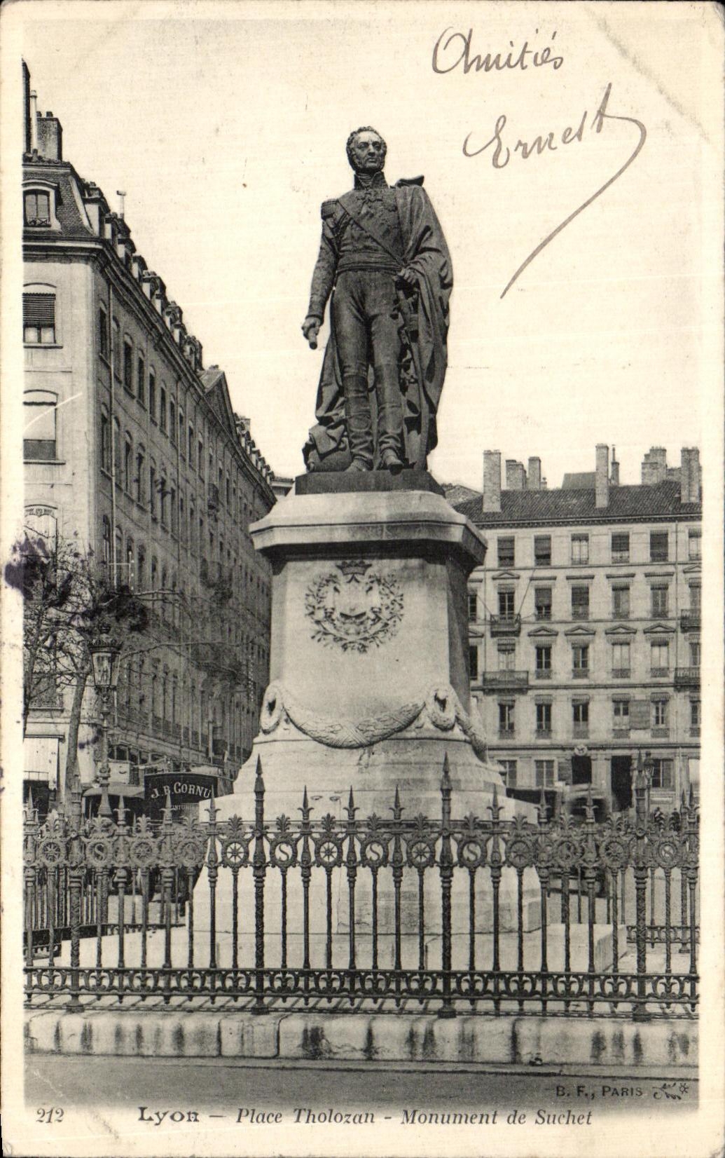 CPA Lyon Place Tholozan Monument de Suchet