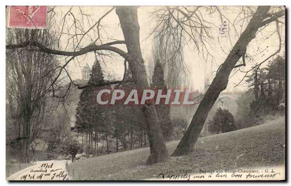 CPA Paris Paysage aux Buttes Chaumont