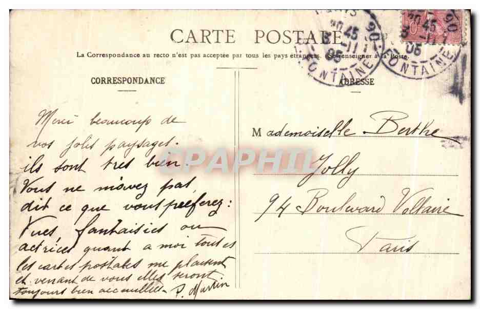 CPA Paris Paysage aux Buttes Chaumont — Verso