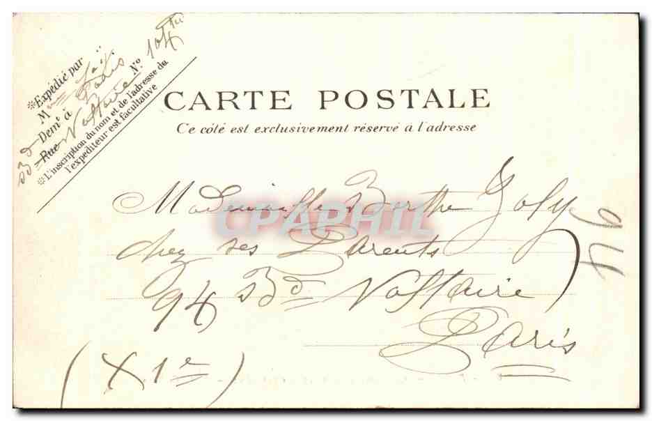 CPA Paris Casoades Aux Buttes Chaumont — Verso