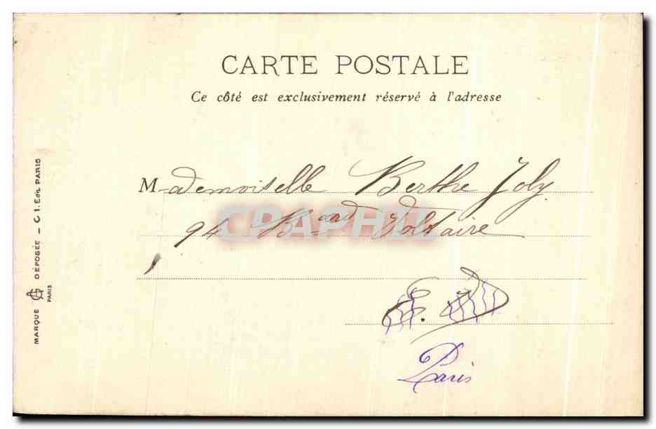 CPA Versailles Petil Trianon Le Moulin — Rückseite