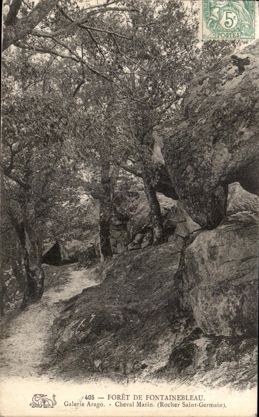 Bosque de Fontainebleau — Galería Arago, Caballero Marin (Roca Saint-Germain) — editor PF n°405