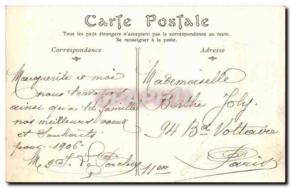 CPA Rouen Le pont Tramway — Rückseite
