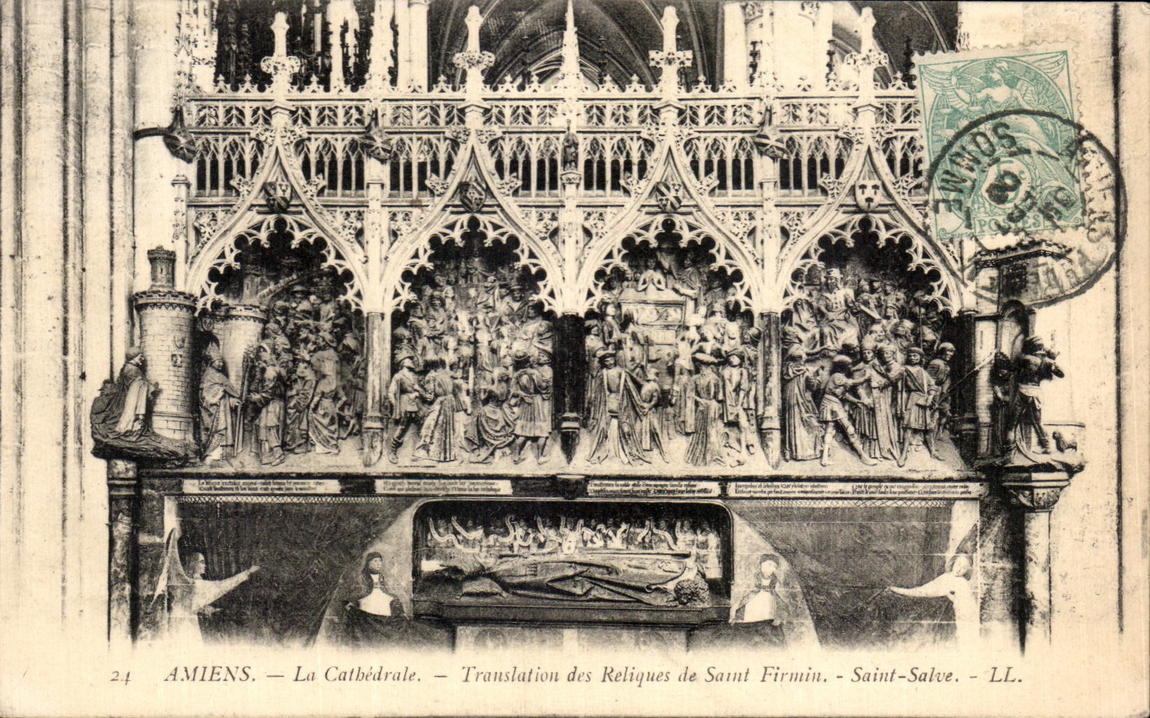 CPA Amiens La Cathedrale Translation des Reliques de Saint Firmin Saint Salve